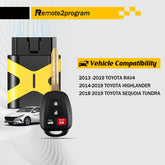 Key Programmer Tool/Bluetooth OBD Tool and Uncut Blade H Chip Car Key Replacement for RAV4/Highlander/Tundra with FCC: GQ4-52T